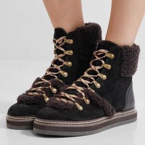 See by Chloe Eileen Fur-Lined Low Lace-Up Boots
Shearling Lined Size 36